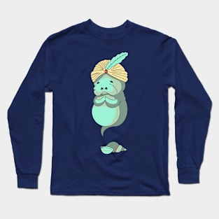 Manatee Genie with Shell Long Sleeve T-Shirt